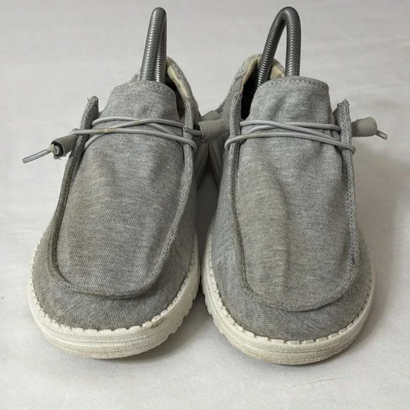 Hey Dude Shoes Womens 8 Wendy Stretch Knit Casual Moc Sneakers Glacier Gray Gym - Picture 14 of 16